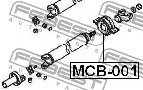 Bearing, propshaft centre bearing FEBEST MCB001 2