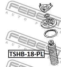 Dust Cover Kit, shock absorber FEBEST TSHB18PL 2