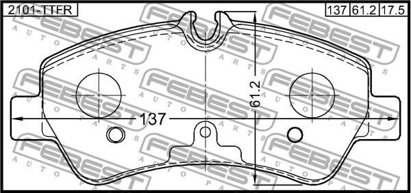 Brake Pad Set, disc brake FEBEST 2101TTFR 2