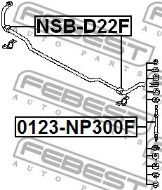 Bushing, stabiliser bar FEBEST NSBD22F 2