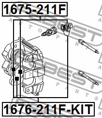 Repair Kit, brake caliper FEBEST 1675211F 2