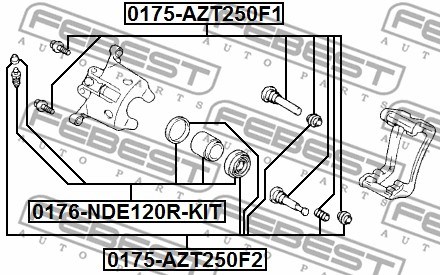 Repair Kit, brake caliper FEBEST 0176NDE120RKIT 2