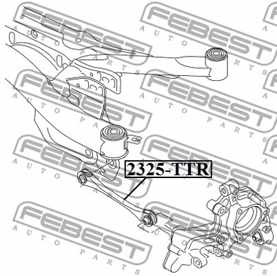 Control/Trailing Arm, wheel suspension FEBEST 2325TTR 2