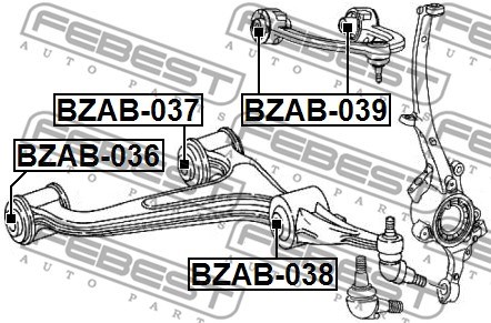 Mounting, control/trailing arm FEBEST BZAB038 2
