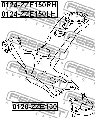 Control/Trailing Arm, wheel suspension FEBEST 0124ZZE150LH 2