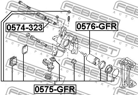 Piston, brake caliper FEBEST 0576GFR 2