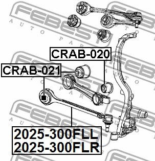 Control/Trailing Arm, wheel suspension FEBEST 2025300FLL 2