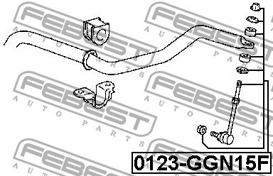 Link/Coupling Rod, stabiliser bar FEBEST 0123GGN15F 2