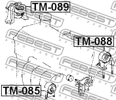 Mounting, engine FEBEST TM088 2