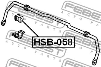 Bushing, stabiliser bar FEBEST HSB058 2