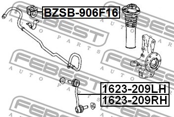 Bushing, stabiliser bar FEBEST BZSB906F16 2