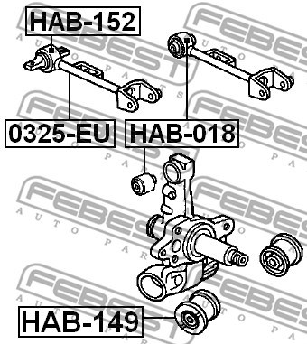 Mounting, control/trailing arm FEBEST HAB018 2