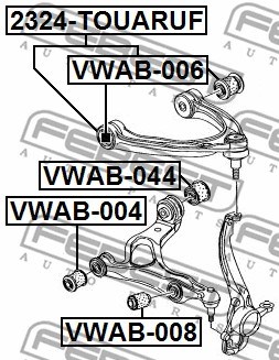 Mounting, control/trailing arm FEBEST VWAB044 2