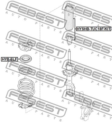 Dust Cover Kit, shock absorber FEBEST HYSHBTUC18FKIT 2