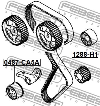 Tensioner Pulley, timing belt FEBEST 0487CA5A 2