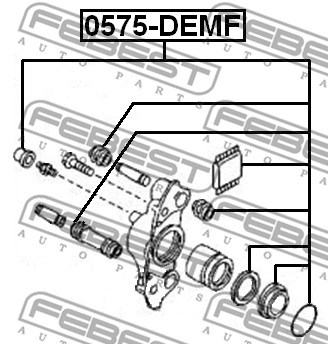 Repair Kit, brake caliper FEBEST 0575DEMF 2
