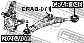 Mounting, control/trailing arm FEBEST CRAB071 2