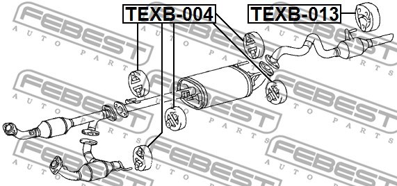 Mounting Kit, exhaust system FEBEST TEXB004 2