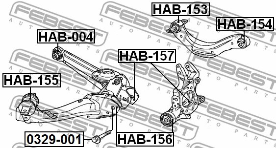 Mounting, control/trailing arm FEBEST HAB153 2
