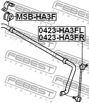 Mounting, stabiliser bar FEBEST MSBHA3F 2