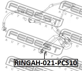 Seal Ring, air conditioning system line FEBEST RINGAH021PCS10 2
