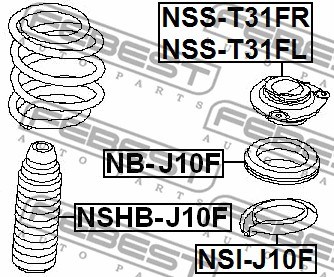 Rolling Bearing, suspension strut support mount FEBEST NBJ10F 2