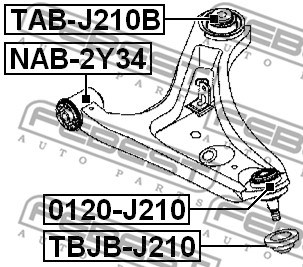 Mounting, control/trailing arm FEBEST TABJ210B 2