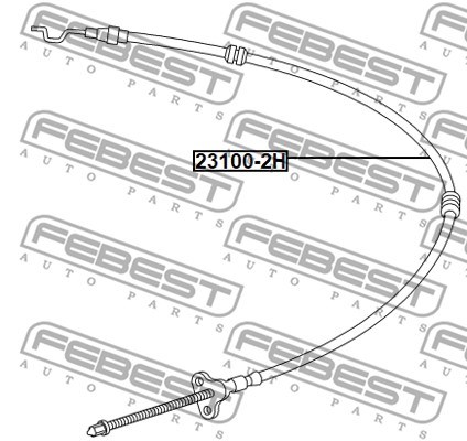 Cable Pull, parking brake FEBEST 231002H 2
