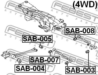 Mounting, control/trailing arm FEBEST SAB007 2