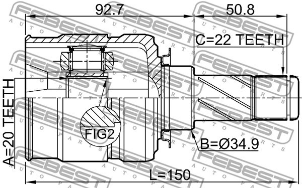 Joint Kit, drive shaft FEBEST 1811A12 2