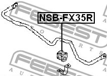 Bushing, stabiliser bar FEBEST NSBFX35R 2
