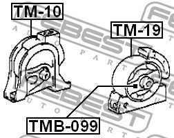 Mounting, engine FEBEST TM10 2