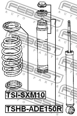 Protective Cap/Bellow, shock absorber FEBEST TSHBADE150R 2