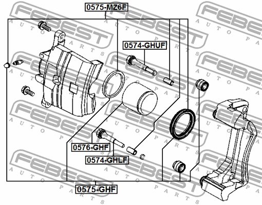 Repair Kit, brake caliper FEBEST 0575MZ6F 2