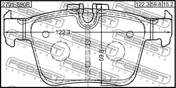 Brake Pad Set, disc brake FEBEST 2701S90R 2