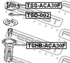 Seal, suspension strut support mount FEBEST TSD002 2