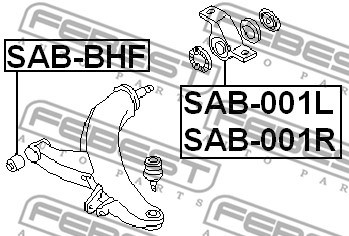 Mounting, control/trailing arm FEBEST SAB001R 2