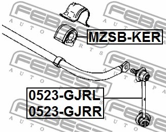 Link/Coupling Rod, stabiliser bar FEBEST 0523GJRL 2