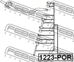Link/Coupling Rod, stabiliser bar FEBEST 1223POR 2