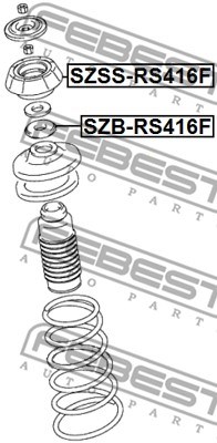 Mounting, shock absorbers FEBEST SZSSRS416F 2