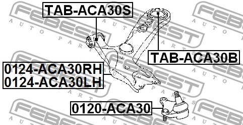 Mounting, control/trailing arm FEBEST TABACA30B 2