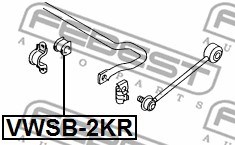 Mounting, stabiliser bar FEBEST VWSB2KR 2