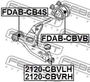 Mounting, control/trailing arm FEBEST FDABCBVB 2