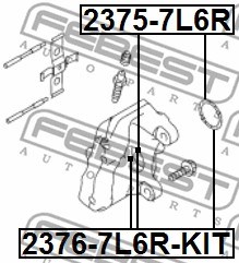 Repair Kit, brake caliper FEBEST 23757L6R 2