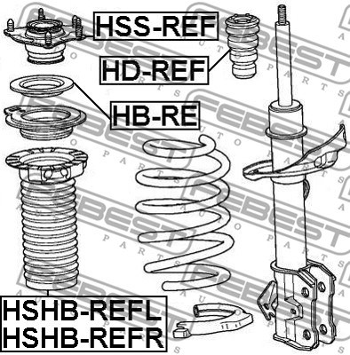 Rolling Bearing, suspension strut support mount FEBEST HBRE 2