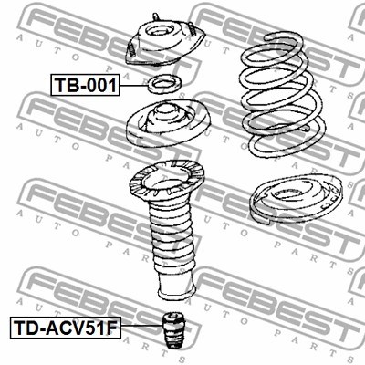 Rolling Bearing, suspension strut support mount FEBEST TB001 2