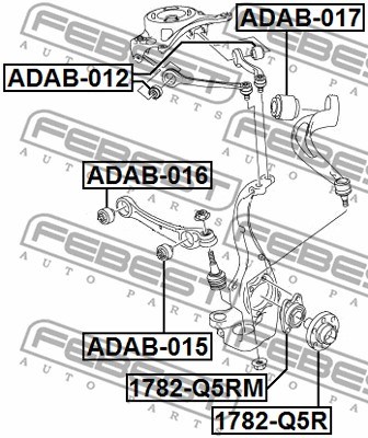 Mounting, control/trailing arm FEBEST ADAB016 2