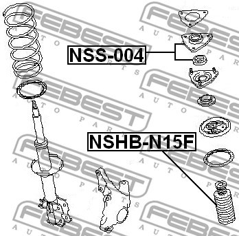 Mounting, shock absorbers FEBEST NSS004 2