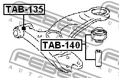 Mounting, control/trailing arm FEBEST TAB140 2