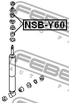 Spacer Bush, shock absorber FEBEST NSBY60 2